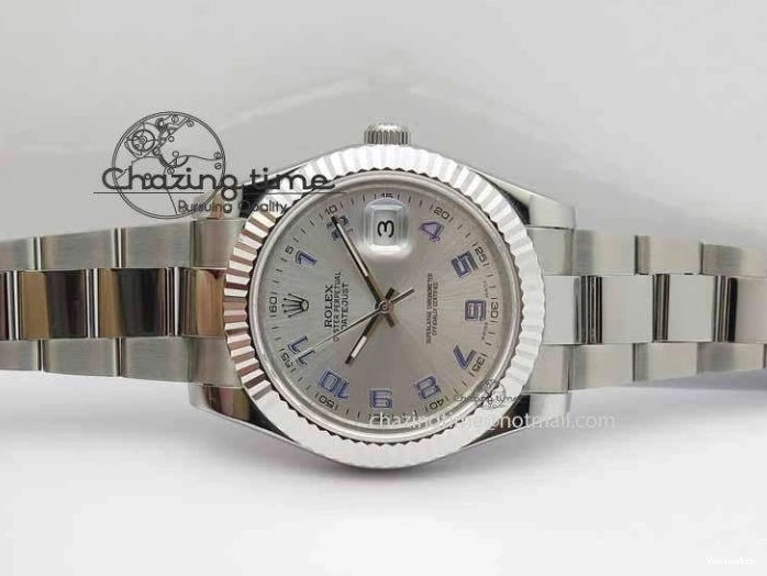 SS SA3136 Bracelet BP Silver 41mm Edition Blue DateJust Maker Arabic II Best 116334 SS On Dial 1231